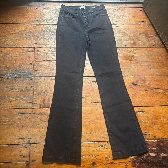 Nicole Miller Soho High Rise Bootcut Jeans Womens 4 Black Flare - Picture 2 of 8